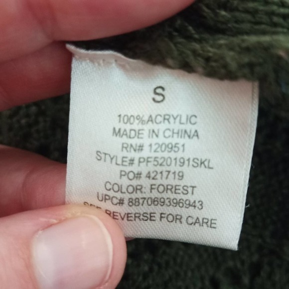 Pink Republic Open Knit Green Cardigan Small‎ 3/4 Sleeve - Picture 7 of 7